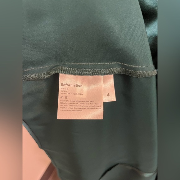 Reformation Rey Silk Long Sleeve Midi Dress 4 - Picture 10 of 10